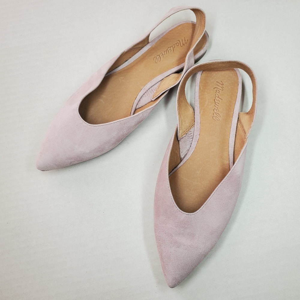 🌸Madewell | Suede Slingback pointed Toe Flats, size 8